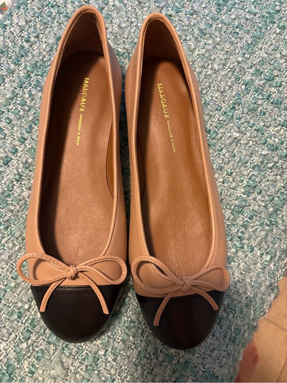 Margaux The Demi Dune & Black Ballet Flats Size 37 1/2 W EU - 7.5 W in US NWOB